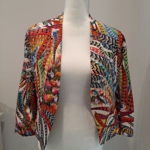 RolyPoly Colorful Leaves Suit Coat Sz L